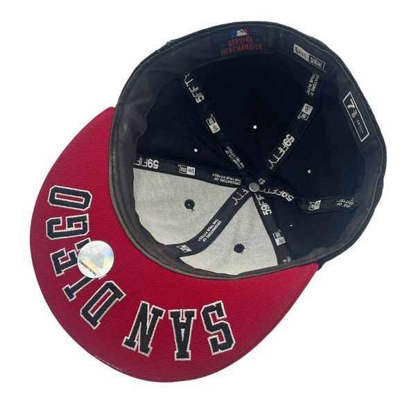 New Era San Diego Padres Fitted Hat Cap Sz 7 3/8 - Picture 5 of 8